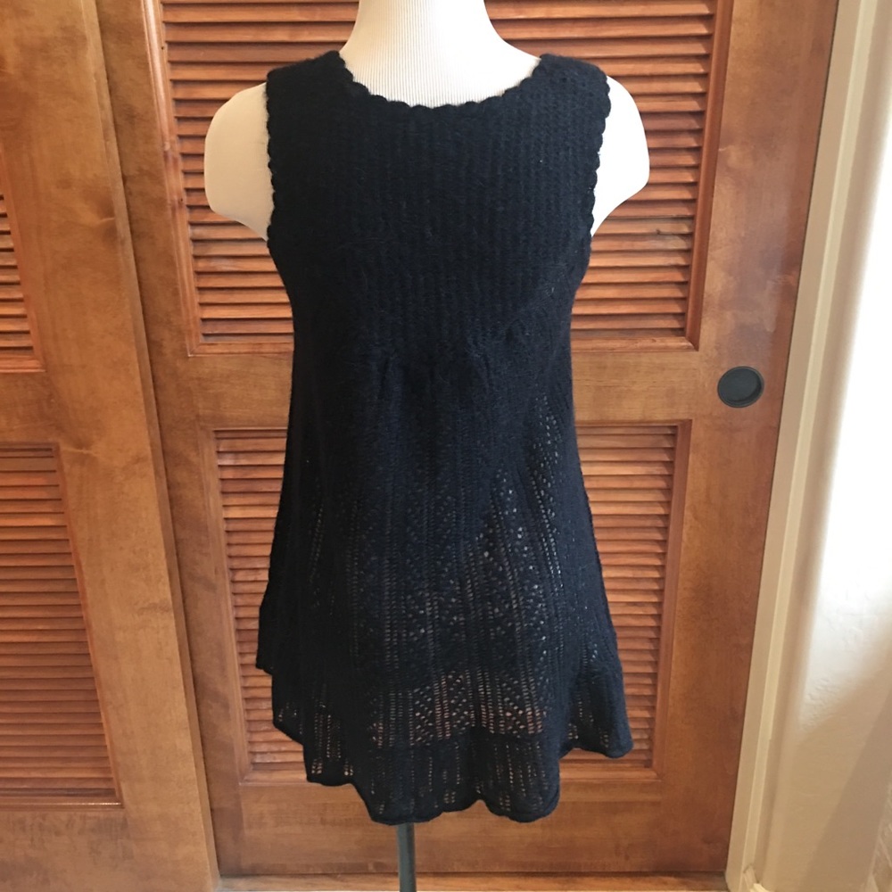 💜 Black knit long shirt/dress/swimsuit cover - Picture 5 of 7